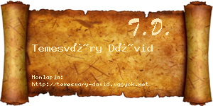 Temesváry Dávid névjegykártya